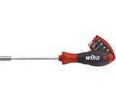 Wiha Destornillador con cargador magnético Phillips, ranurado, con 8 bits, de 1/4", en blíster (33009)