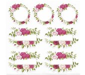 Pack de 7 Pegatinas Red Roses para Detalles DIY | Diseño Coqueto y Elegante | Resistente al Agua | Ideal para Regalos y Productos Caseros