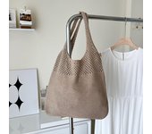 Bolsos de hombre de gran capacidad para Mujer, Bolso de tejido hueco, bolsos de DOT, Tote de Compras Eco Femenino