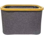 Cesto Ropa Sucio 30x30x24.5cm con Asas, Cajas Organizadoras Apilable con Estructura Suave lienzo y Marco de Bombu Estable Organizador de Armario Plegable para Baño o Dormitorio