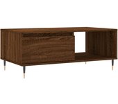 vidaXL Mesa de centro madera contrachapada 90x50x36,5 cm Blanco, Negro, Blanco brillante Mesita de Salón o Comedor o Auxiliar Mesa de Café Meuble Salón