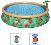 Bestway Juego de piscina inflable Paradise Palms Fast Set 457x84 cm
