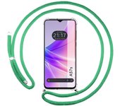 Tumundosmartphone Funda Transparente con Cordón Verde Agua para Oppo A57s