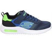 SKECHERS | Zapatillas Skechers Bounder-Tech Ultravoid para Niños – Deportiva Casual en Color Azul Marino y Verde – Sneakers con Cordones y Velcro – Apto para Lavadora – Versátiles – Cómodas – Modelo 403723L-NVLM