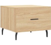 vidaXL Mesa de centro madera de ingeniería 50x50x40 cm Blanco, Negro, Blanco brillante Mesita de Salón o Comedor o Auxiliar Mesa de Café Meuble Salón