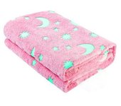 Mediawavestore Manta Mágica para Niños Rosa Estrellas Fluorescentes 170x180cm