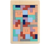 1 Set Wooden  Jigsaw Puzzle Baby Early Education Fun Game Children Thinking Logic Square Toy Puzzle Macaron Color