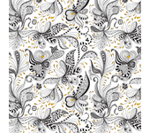 Papel Pintado Floral Abstracto Amarillo