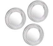 New Planet Home® Set de 3 Espejos "Rotoras" de pared para colgar | Espejo de pared de estilo barroco con espejo redondo  | Medidas 25x2x25cm | Marco de PVC - New Planet Home · Convertimos tu casa en un Hogar