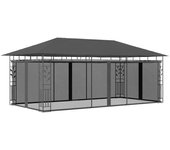 vidaXL Cenador con Mosquitera 6x3x2,73 m Parasol Marquesina Color Taupé,  Antracita, y mas