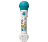 Baby micrófono interactivo con sonidos y luces en color blanco