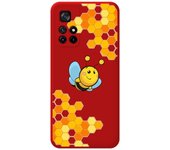 Funda Silicona Líquida Roja para Xiaomi Redmi Note 11s 5G diseño Abeja Dibujos