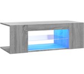 vidaXL Mueble de TV con luces LED 90x39x30 cm, Mueble de Salon, Mueble TV, Mueble TV salon, Mesa de TV, Mueble tele