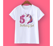 Unicorn Birthday Shirt 1-12 Birthday T-Shirt  Wild Tee Girls Party T Shirt Unicorn Theme Clothes Kids Gifts  Fashion Tops Tshirt