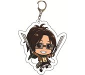 Anime Attack of The Giants Levi Ackerman Allen Yeager Keychain Pendant Role Playing Double Sided Acrylic Keychain KeyringJewelry
