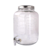 Maxia Market - Tarro dispensador con grifo y tapa Volga 4 o 8 Litros Cristal vidrio para agua o bebidas