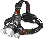 LED Frontal Recargable USB Interior | 1500 Lúmenos, 4 Modos de Luz, Alcance 200M | Ideal para Senderismo, Montaña, Caza, Camping y Exploración Nocturna, resistencia al agua | Badería hasta más de 3 horas