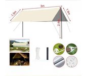 MIRAMAX-Toldo de Refugio Impermeable 3M*3M/4M, Tienda de Campaña, Portátil, Ligera, Impermeable, Refugio para Camping, Senderismo