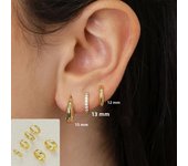 3-4 Pairs Simple Glossy Gold Plated Copper Metal Huggies Hoop Earrings for Women Daily Stackable Cartilage Helix Hoops Jewelry