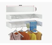 Tendedero Plegable para Montar en Paredes, Tendedero Retráctil Plegable de 80cm para Interiores o Exteriores, tendedero Compacto Ahorra Espacio, Capacidad para 30Kilos, Tendedero con 6 barras de 80cm aluminio de alta resistencia.