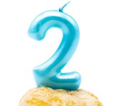 CABLEPELADO - Vela cumpleaños - celebracion - sin toxicos - sin humo - Numero de Tarta - fácil colocación - Número 2 - Azul claro