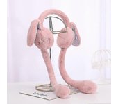 Plush Earmuffs Rabbit Ears Moveable Ears Ear Warmers Pink Rabbit Ears Headband Winter Warm Ear Protection