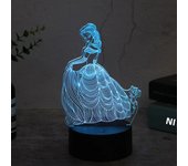 Frozen Princess Night Light for Kids 3D Night Lamp 7 Colors Changing Room Decor Gifts for Children Girls Boys