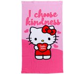 SUN & SURF Toalla de Playa Infantil HELLO KITTY Licencia Original, Microfibra Rizo, Suave y Absorbente, Ideal para Piscina, Playa o Campo