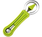 Scooper de frutas 3 en 1, juego de Hogar de Doble Cabeza multifuncional, herramienta de talla de Maple inoxidable, Cocina (Azul)