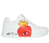 Zapatillas Skechers Uno-Flaming Heart Mujer Blanco