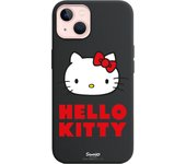 Funda original compatible con iPhone 13 Negro con un diseño de Hello Kitty Logo