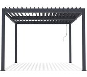 Pérgola bioclimática "Windsor" de aluminio con led 3 x 4 - Gris