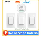 Tuya WiFi Smart Switch Set WiFi Wireless Remote Controller Timer No Battery Wall Panels Light Switch Work with Alexa WiFi Switch