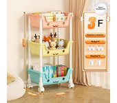 Toy Storage Trolley Children's Toy Storage Racks and Shelving Rotating Bookshelf Household Mobile Trolleyarrange