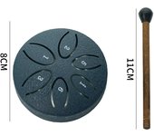 3 Inch 6-Tone Steel Tongue Drum Rain Drum with Drum Mallets Annealing Process Percussion Instrument for Meditation Yoga