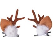Diadema con cuernos de reno navideño, horquillas, diademas, tocados para niñas, accesorios para el cabello con piñas, lindas pinzas para el cabello navideñas con forma de reno