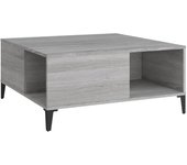 vidaXL Mesa de centro madera contrachapada 80x80x36,5 cm Blanco, Negro, Blanco brillante Mesita de Salón o Comedor o Auxiliar Mesa de Café Meuble Salón