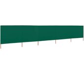 Paravientos de Playa de 5 paneles de Lona verde 600x120 cm