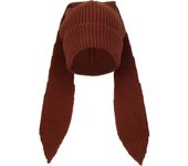 Gorro de punto con orejas largas de conejo, gorro divertido, gorro de invierno, gorro de punto cálido con forma de calavera de conejo, gorro holgado