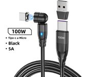 100W USB C To Type C Magnetic Cable 5A PD Fast Charger Cable Micro USB Cable For iPhone Macbook Xiaomi Huawei Samsung Realme