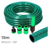 EDM Kit Manguera Jardín Básic Line Ø 15mm - Ø 19mm (5/8") - 15m con Accesorios EDM - 74066 Kit manguera riego de jardín + accesorios Riego Mangueras Jardin