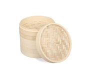 Vaporera de Bambú | Cesta de Vapor de Bambú | Cocina al Vapor para Arroz, Very Duras y Carnes | 13x15 Cm - 2 Grados