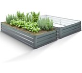 AREBOS Cama elevada de metal 2x 180x90x30 cm Cama de plantación cama de verduras