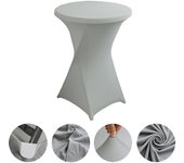 High End Hotel Wedding Decoration Solid Color Cocktail Four Corner Bar Set Elastic Table Set Circular Tablecloth