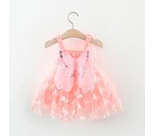 Baby Girl Party Princess Dress Summer Toddler 3d Fairy Butterfly Wings Hanging Strap Mesh Cute Fashion Dress