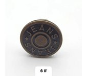 6 Pack Button Pins for Jeans No Sew ,No Tools Instant Buttons,Fashion Jean Button Replacement Detachable Instant Buttons Jean Bu