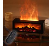 Difusor de aceites esenciales, difusor de aromaterapia con forma de chimenea de llama, humidificador ultrasónico de vapor frío de 150 ml con luz de 7 colores, temporizador y apagado automático para el hogar, la habitación y la oficina