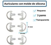 3-Pair Silicone Earbud for Universal Walkie Talkie Radio Air Acoustic Coil Tube Earpiece Headphone Earmold White Black S M LSize