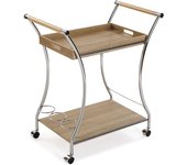 Versa Driana Carro para la Cocina, el Salón o el Comedor , Moderna Camarera, , Medidas (Al x L x An) 78,5 x 42 x 68,5 cm, Madera MDF y Metal, Color Marrón
