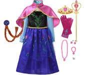 Fancy Queen Elsa Anna Costume Girls Princess Dress Toddler Halloween Cosplay Party Vesidos For 2-10 Years